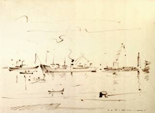 Dal porto di Palermo - n. 4 - disegni di scorci e paesaggi siciliani