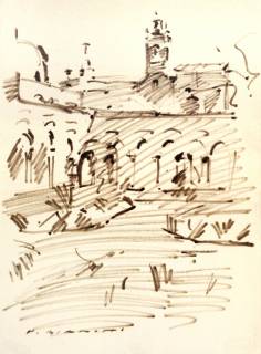 Chiostro palermitano - disegni di scorci e paesaggi siciliani