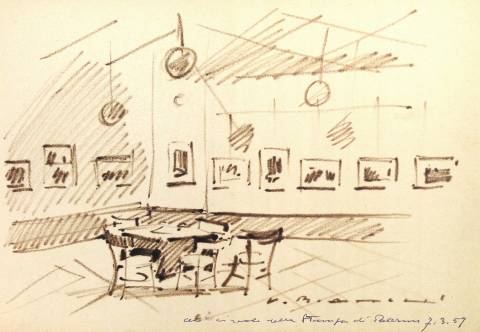 La mostra al Circolo della Stampa - disegno realizzato durante la mostra a Palermo