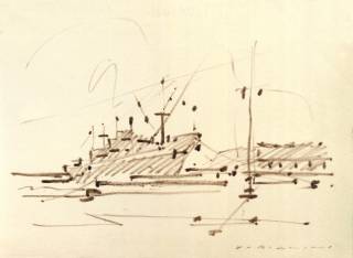 Dal porto di Palermo - n. 2 - disegni di scorci e paesaggi siciliani