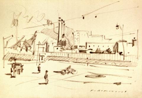 Sul porto di Palermo - n. 7 - disegni di scorci e paesaggi siciliani
