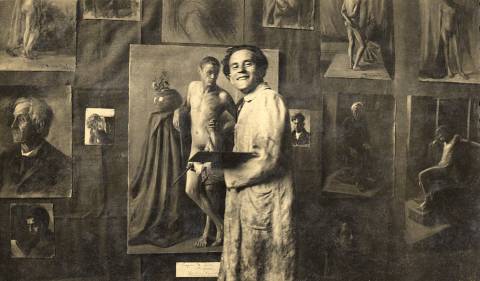 Virginio Bianchi durante il soggiorno a Roma fotografia degli anni '20
